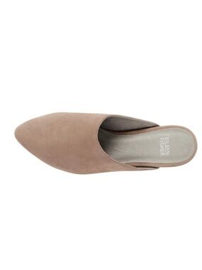 Eileen Fisher  Suede Pointed-Front Slip-On Mules 7.5